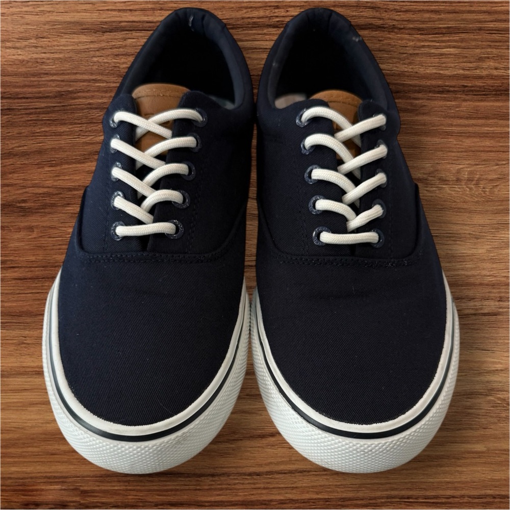 Izod Navy and White Canvas Sneakers